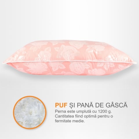 Perne cu Puf și Pană de Gâscă, 35*50, Roz [1]
