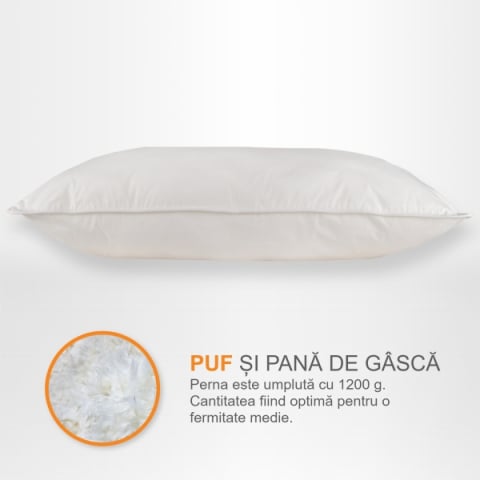 Perne cu Puf și Pană de Gâscă, 35*50, Alb [1]