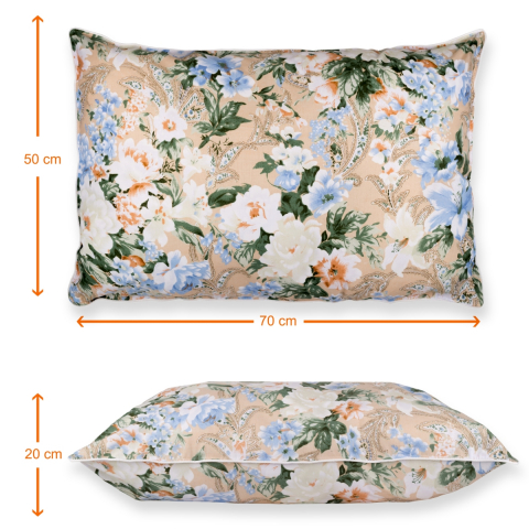Perna cu Puf și Pană de Gâscă, 50*70, Flori Crem [1]