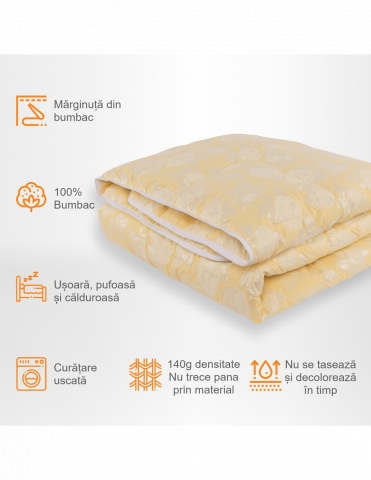 Pilotă cu  Puf și Pană de Gâscă, Auriu [1]