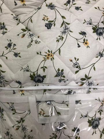 Pilotă matlasata antialergică- Flori gri-albastre [1]