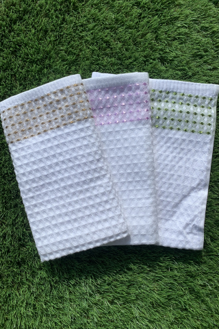 Prosop de bucătărie brodat Alb, 40×70 cm [0]