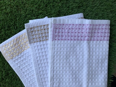 Prosoape bucătărie - Prosop de bucătărie brodat Alb, 33×55 cm