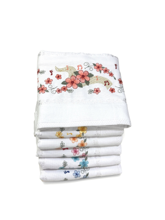 Prosoape - Prosop față brodat 50x90 cm|bumbac 100%| frotir absorbant| Muzica Florilor