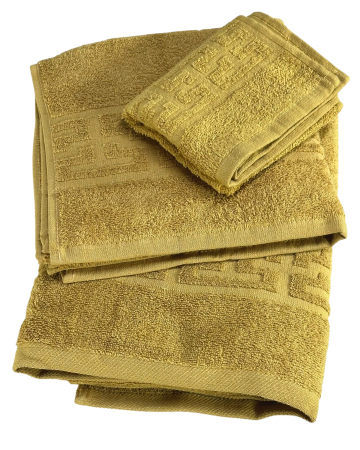 Reduceri - Set 3 Prosoape baie Kaveza| bumbac 100%, Galben Muștar