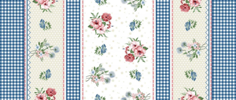 Set 3 prosoape de bucătărie, Bleu cu Flori [4]