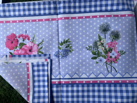 Set 3 prosoape de bucătărie, Bleu cu Flori [2]