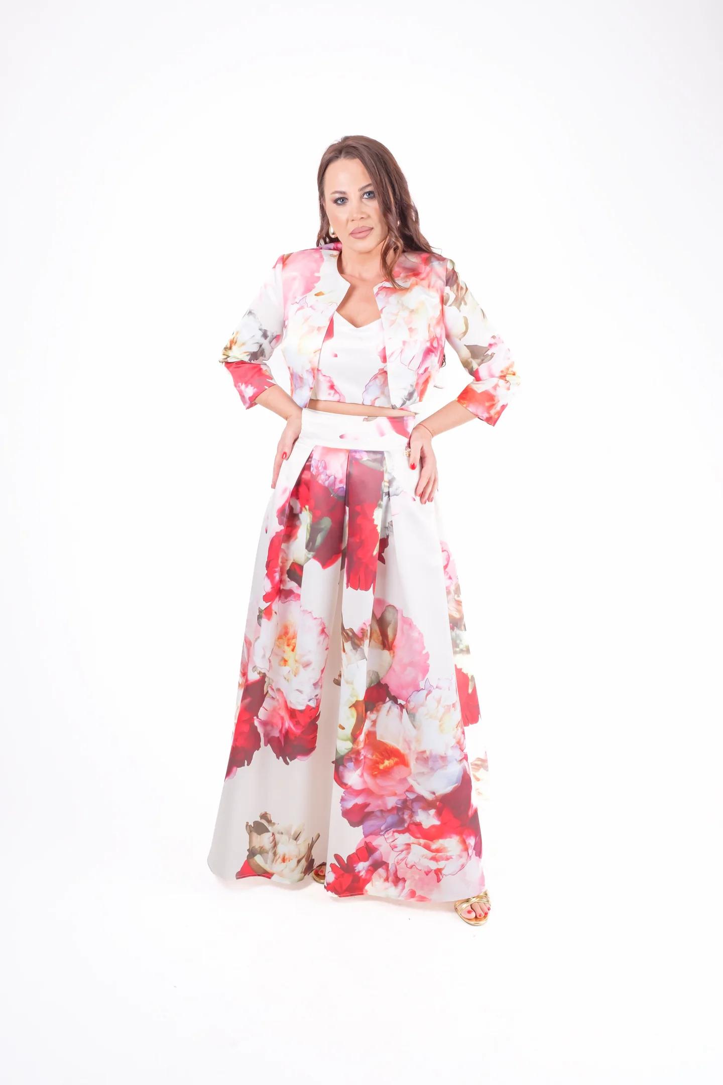 Compleu elegant din tafta cu fusta lunga si bolero [3]