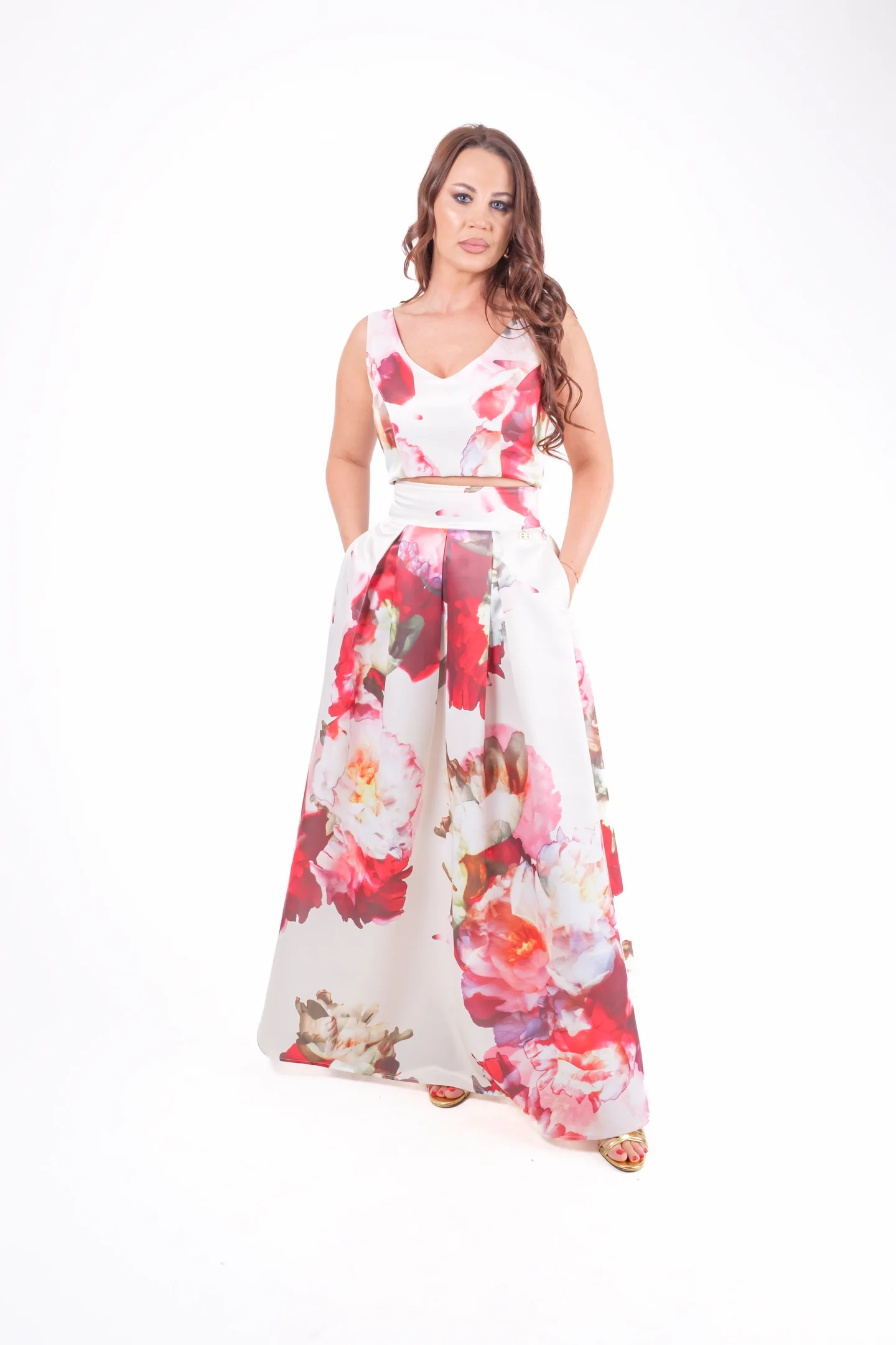 Compleu elegant din tafta cu fusta lunga si bolero [4]