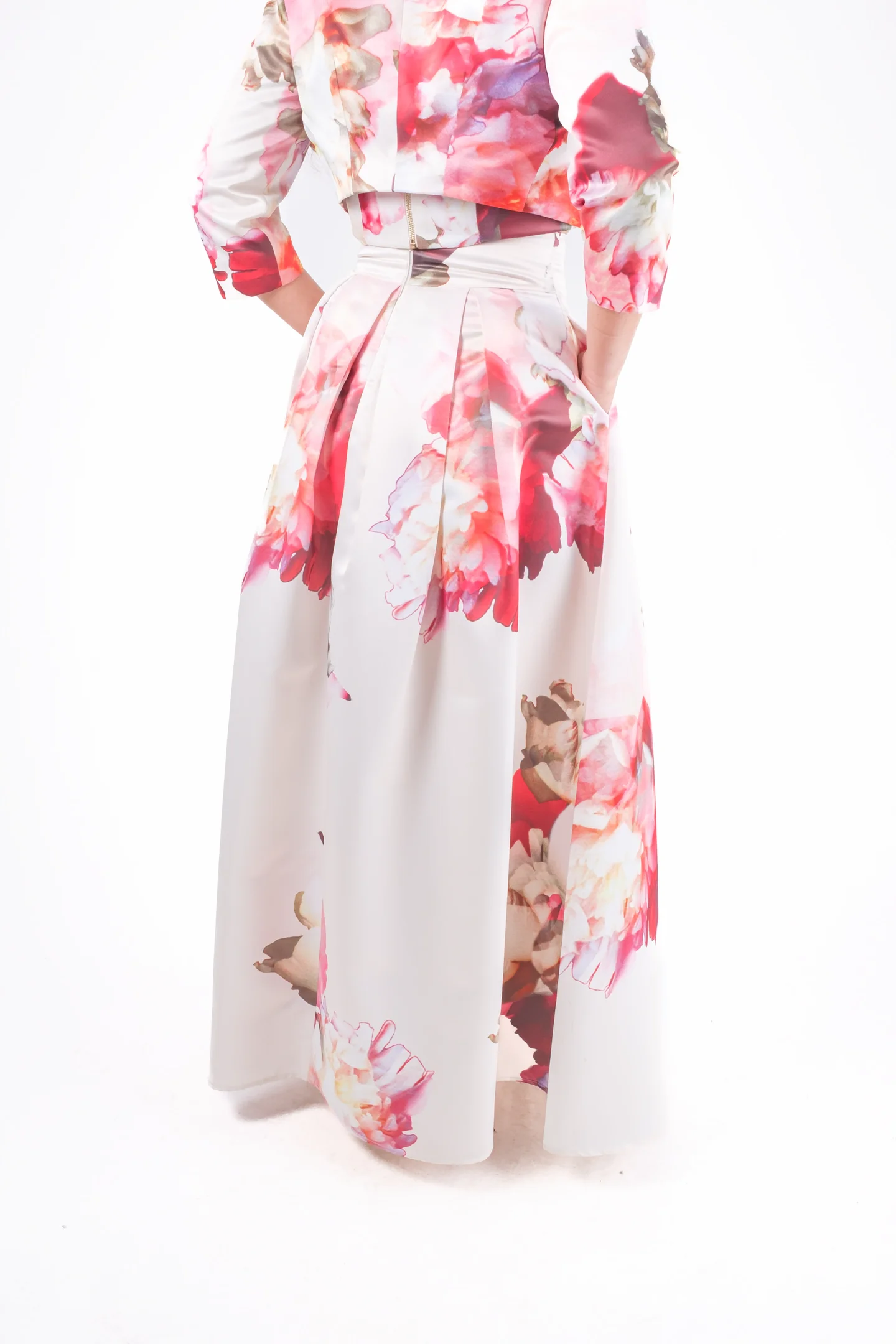 Compleu elegant din tafta cu fusta lunga si bolero [8]