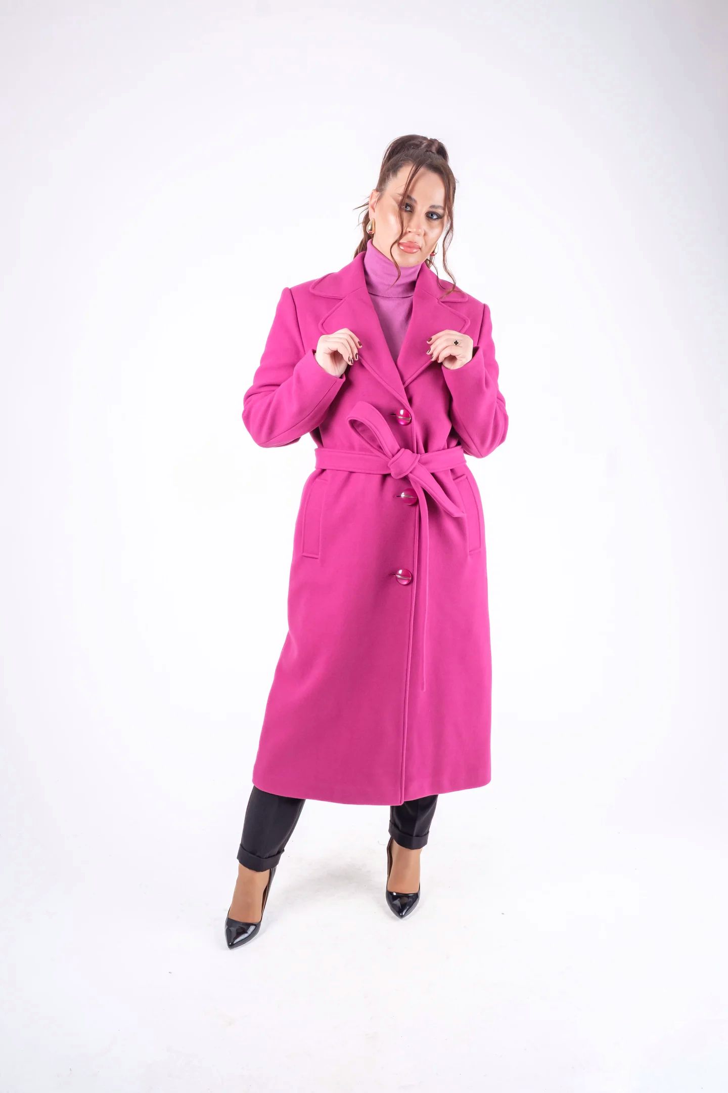 Palton dama drept oversize stil elegant [2]