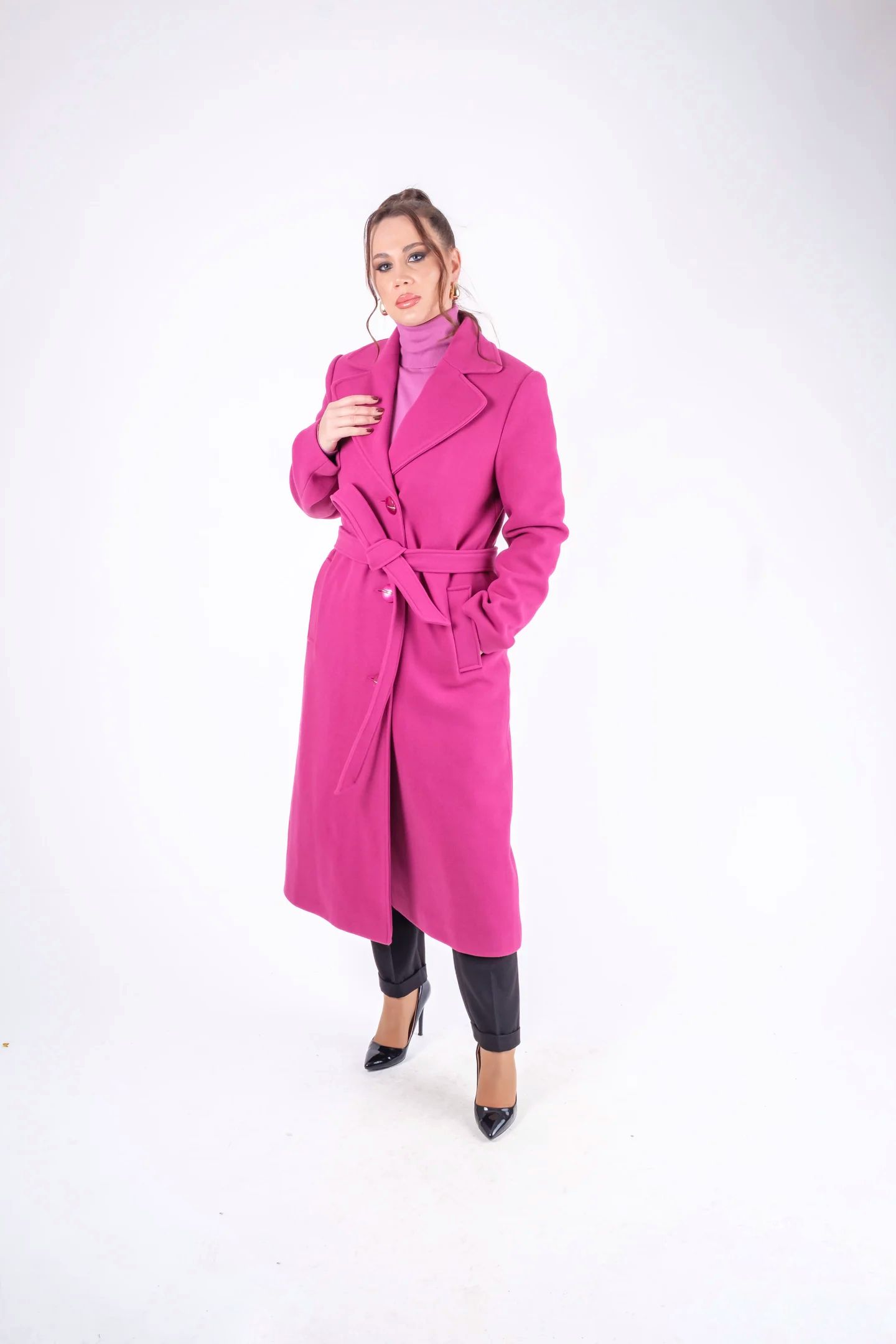 Palton dama drept oversize stil elegant [3]