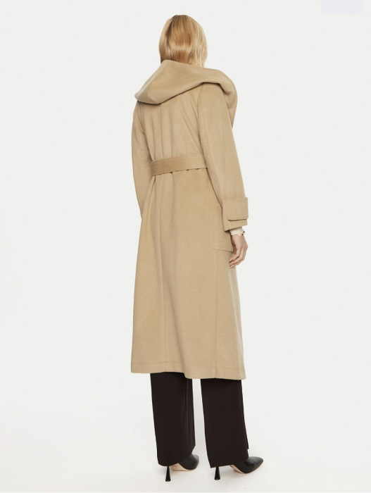 Palton damă petrecut camel elegant cu cordon [7]