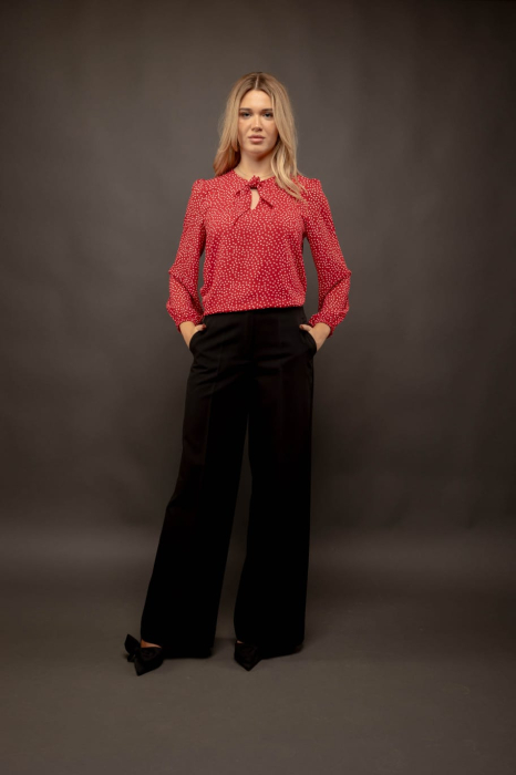 Pantaloni eleganti cu croiala larga si talie inalta [3]