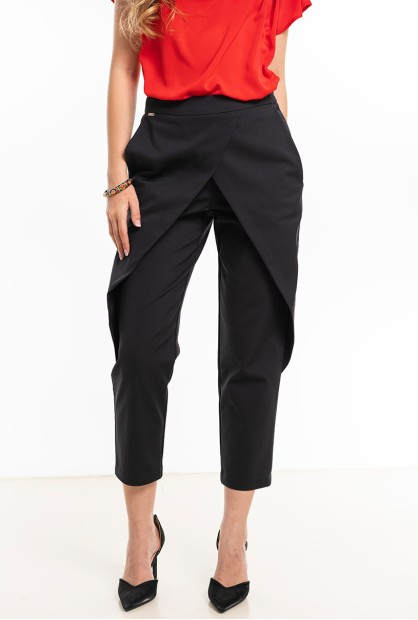 Pantaloni negri cu design petrecut [2]