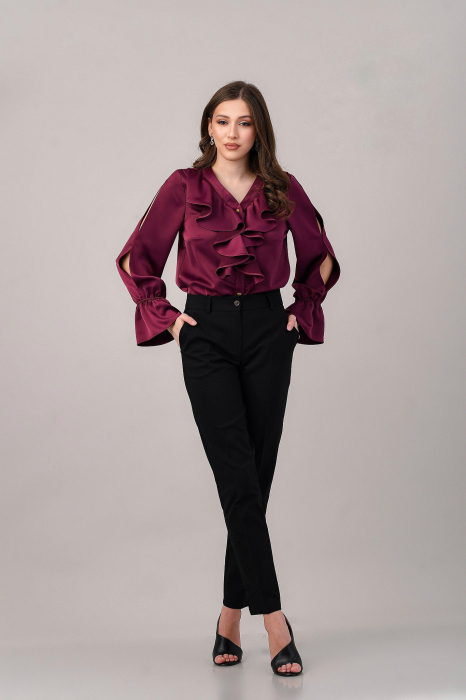 Pantaloni negri drepti eleganti pentru femei-ANAIL Fashion [2]