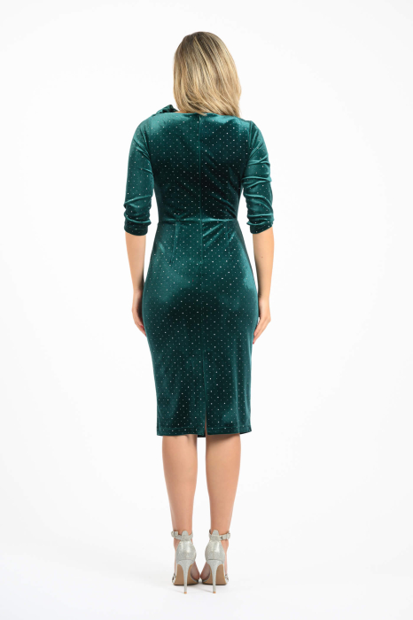 Rochie eleganta din catifea cu funda decorativa [4]
