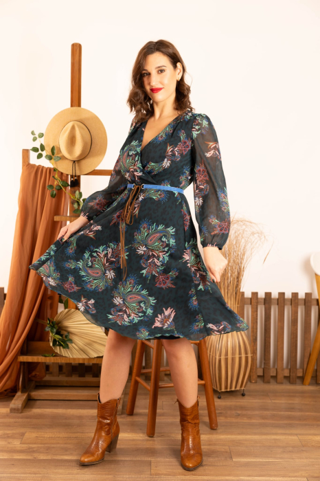 Rochie midi vaporoasa cu imprimei paisley [6]