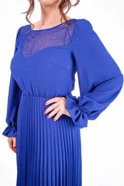 Rochie plisata din voal  cu maneca lunga [4]