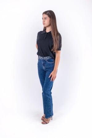 Blugi eleganti cu strasuri si talie inalta [1]