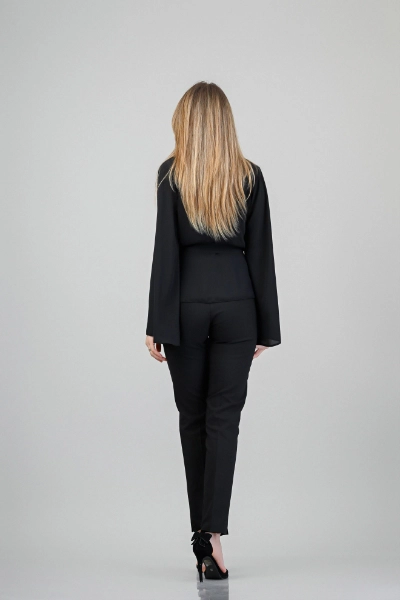 Camasa eleganta cu guler  ,maneci bufante si top cu bretele [5]