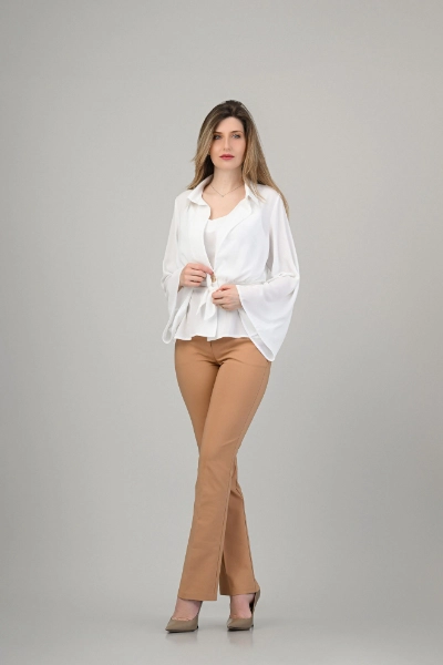 Camasa eleganta cu guler  ,maneci bufante si top cu bretele [1]