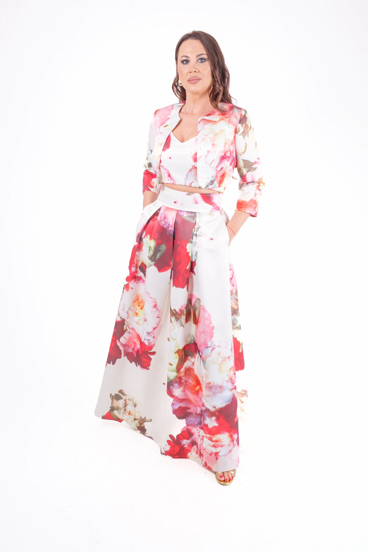 Compleu elegant din tafta cu fusta lunga si bolero [1]