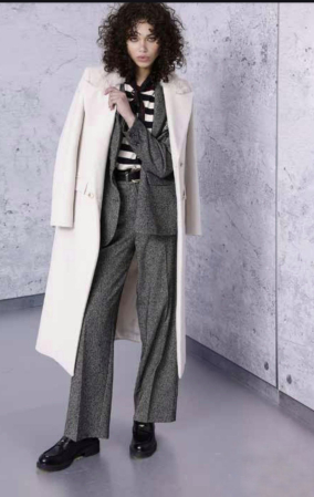 Costum gri cu sacou si pantaloni largi stil britanic [8]