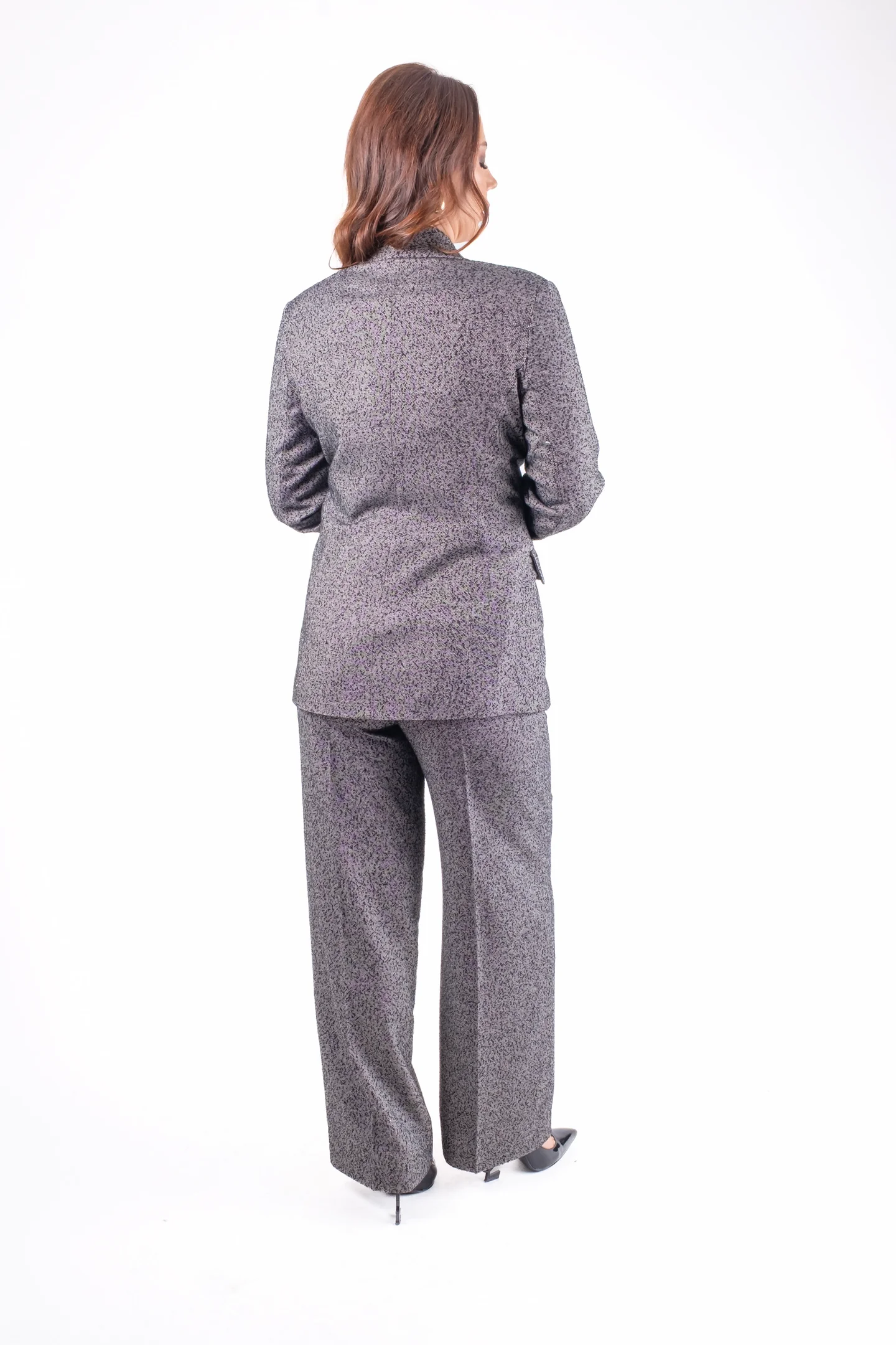 Costum gri cu sacou si pantaloni largi stil britanic [6]