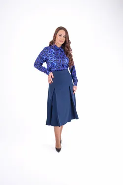 NOUTATI - Fusta midi evazata cu pliuri speciale