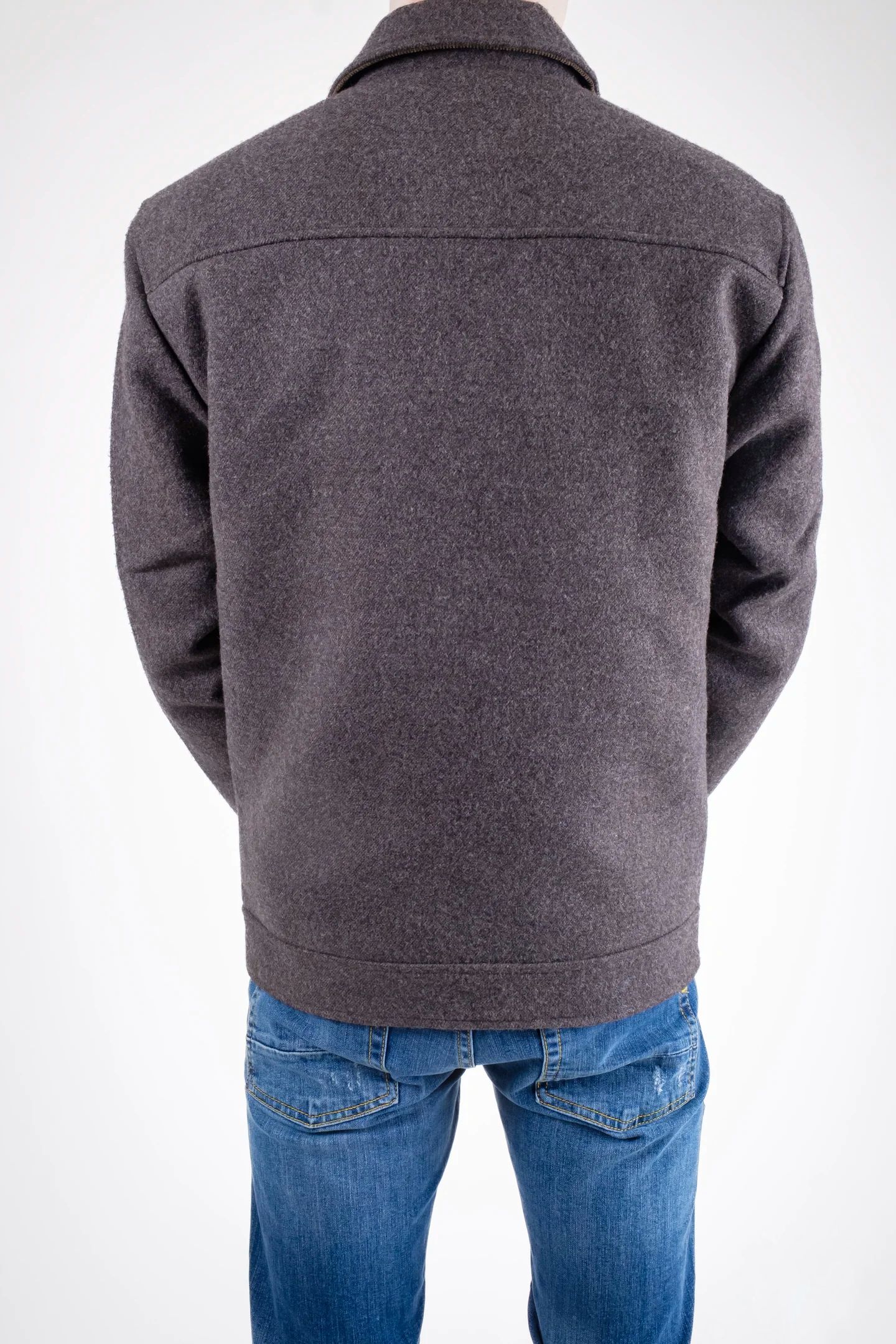 Jacheta barbateasca din stofa groasa gri-model versatil cazual [1]