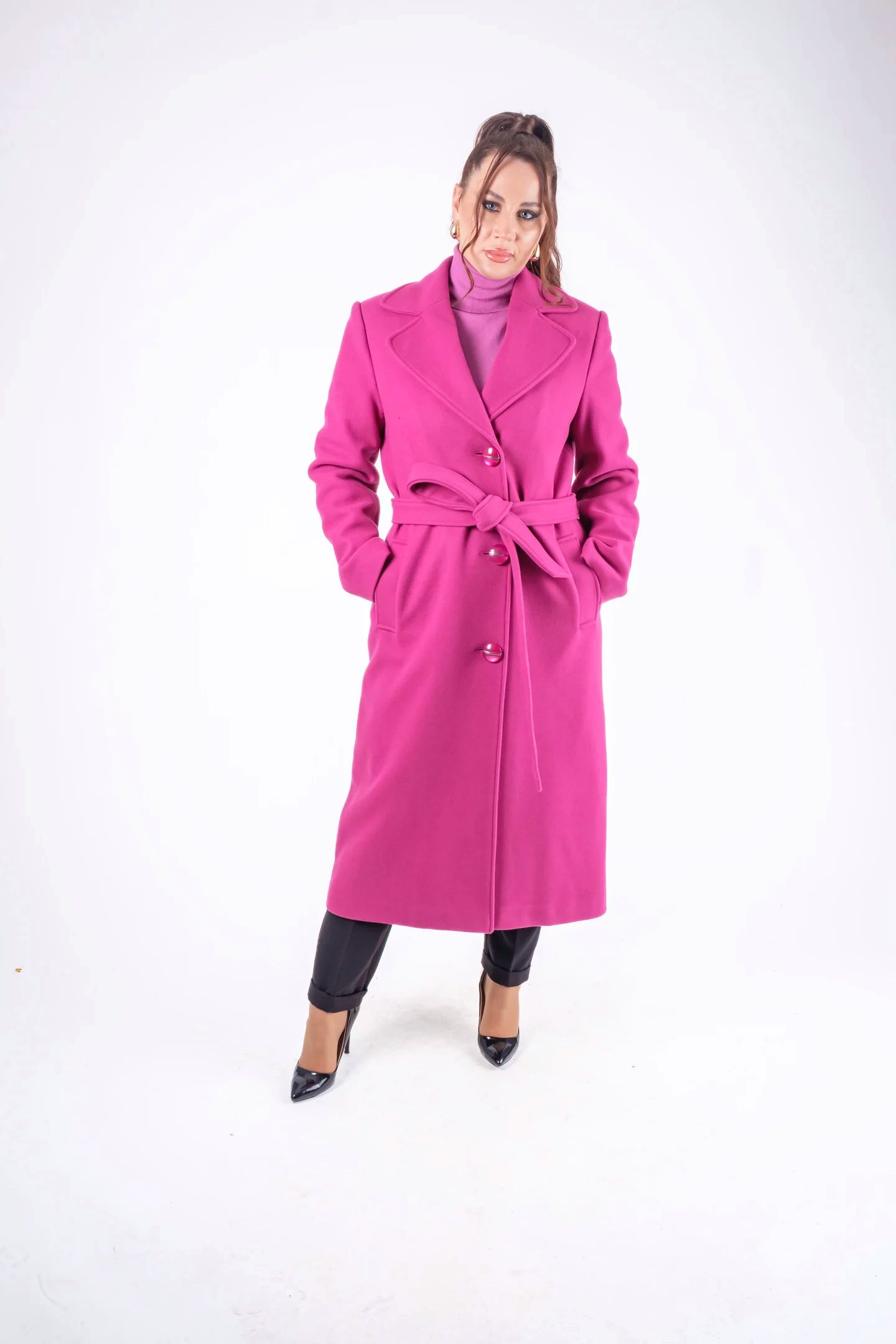 Paltoane lungi - Palton dama drept oversize stil elegant