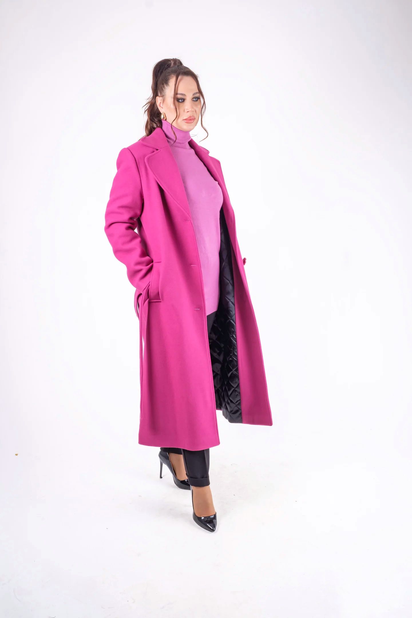 Palton dama drept oversize stil elegant [3]