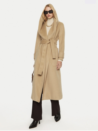 Palton damă petrecut camel elegant cu cordon [2]