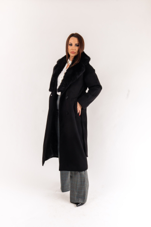 Palton elegant dama cu guler din blana [3]