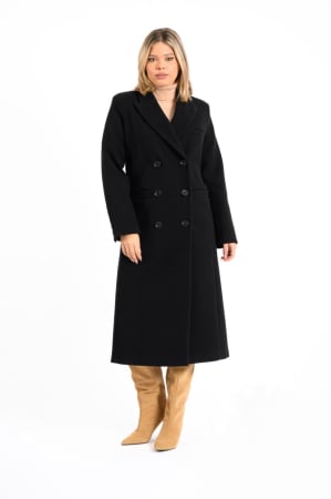Paltoane lungi - Palton lung dama cu croiala dreapta si nasturi decorativiIElegant &calduros