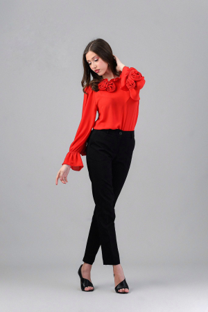 NOUTATI - Pantaloni negri drepti eleganti pentru femei-ANAIL Fashion