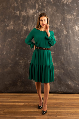 Rochie eleganta ci volane si cordon decorativ [1]