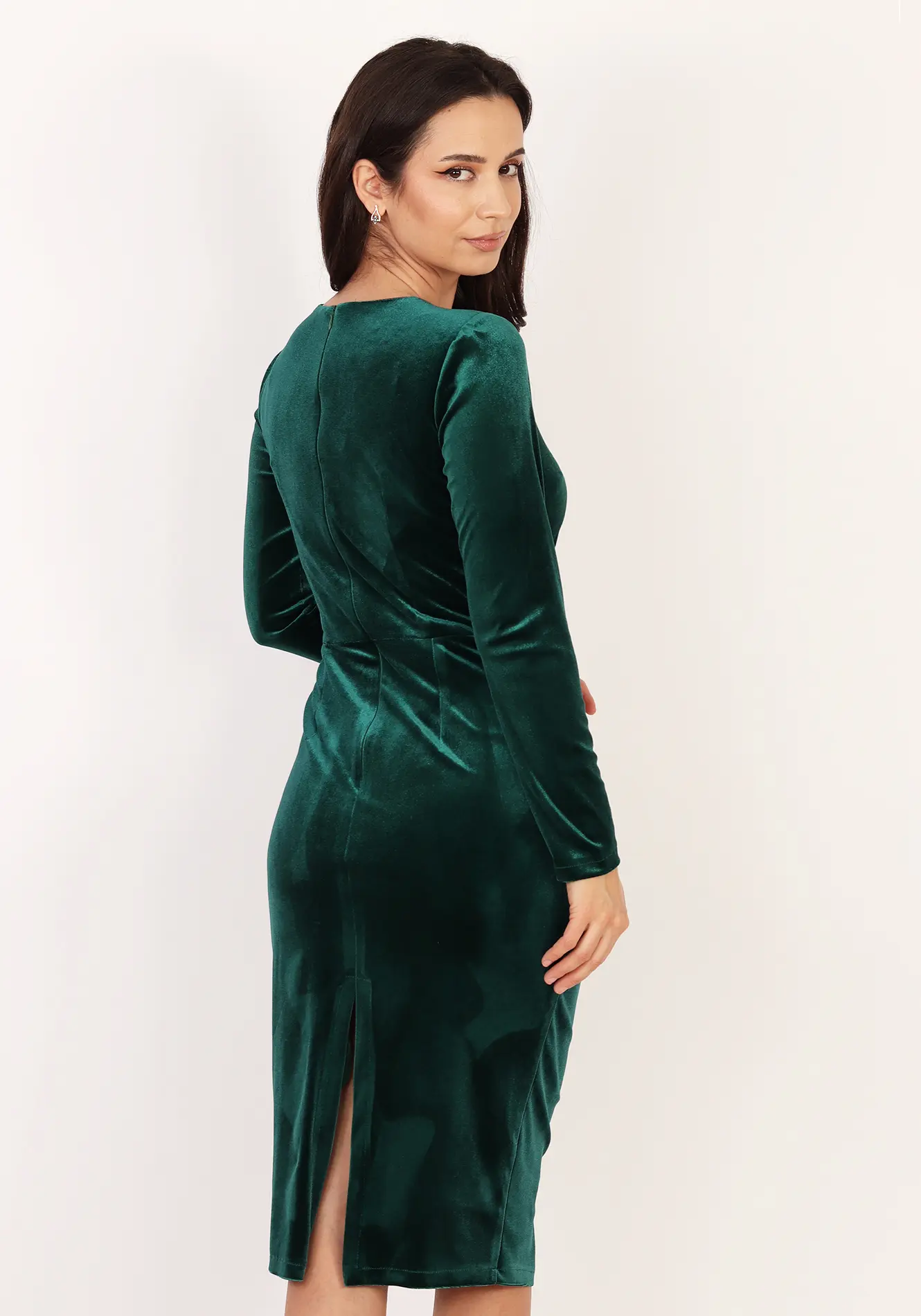 Rochie eleganta tip creoin din catifea cu drapaj [3]