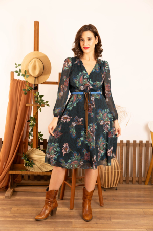 Rochie midi vaporoasa cu imprimei paisley [7]
