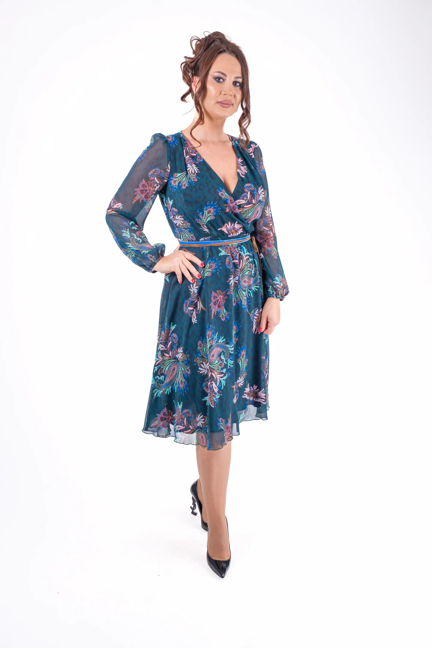 Rochie midi vaporoasa cu imprimei paisley [2]
