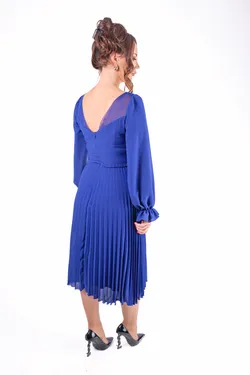 Rochie plisata din voal  cu maneca lunga [5]