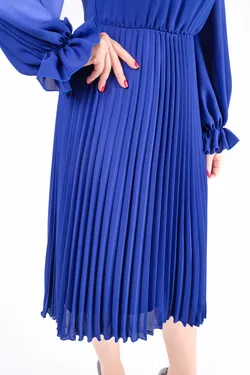 Rochie plisata din voal  cu maneca lunga [4]