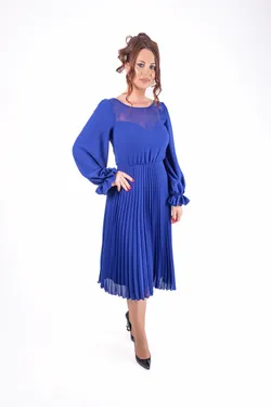 Rochie plisata din voal  cu maneca lunga [2]