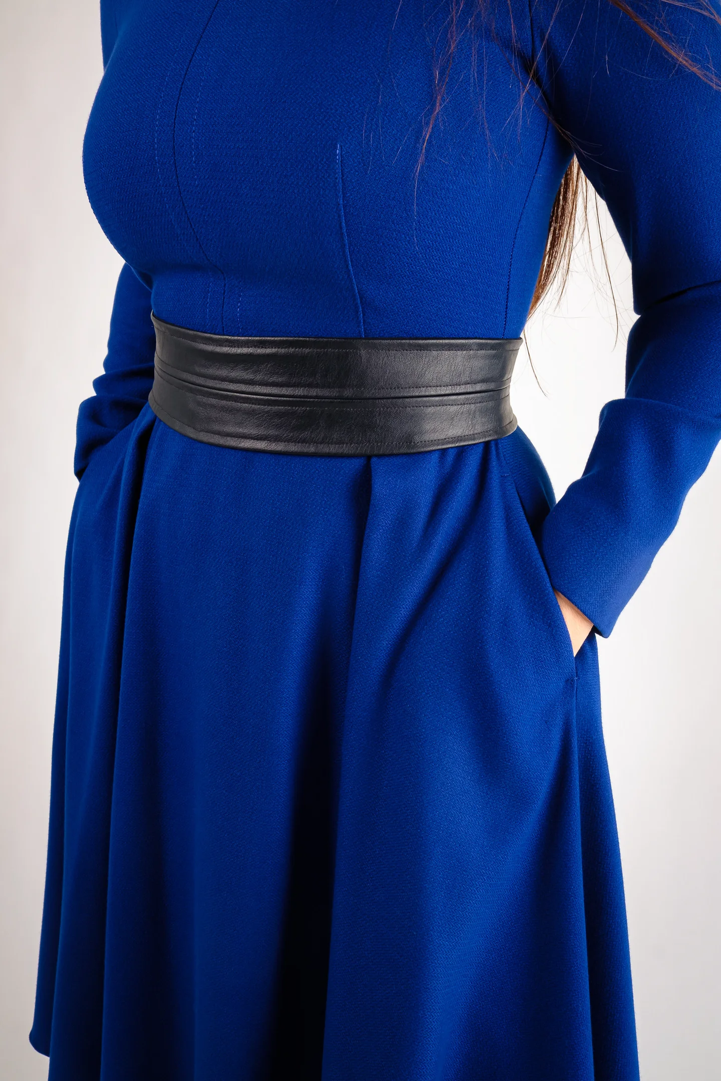 Rocie din jerse cu cordon din ecopiele-model midi,elegant [4]