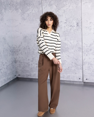 Trening casual maro cu dungi laterale albe [4]