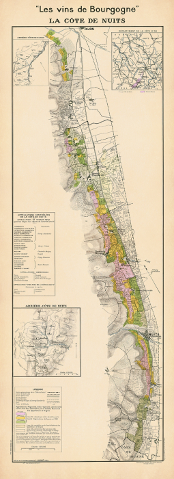 La Côte de Nuits wine map [2]