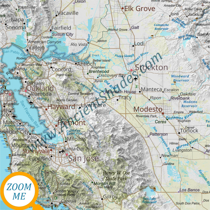 California Cold Relief Map – Topographical Wall Art [4]