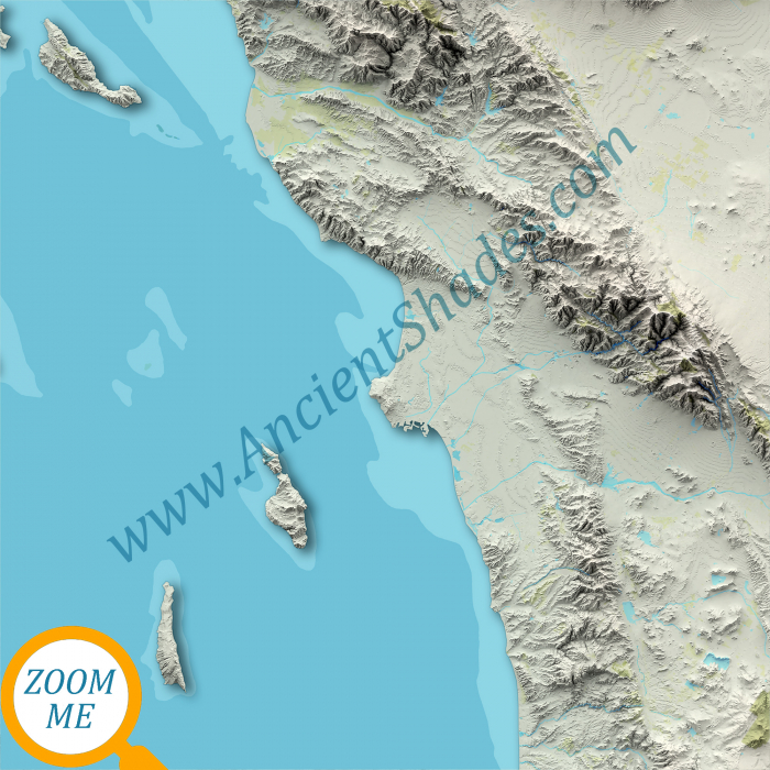 Minimalist relief map of California [6]