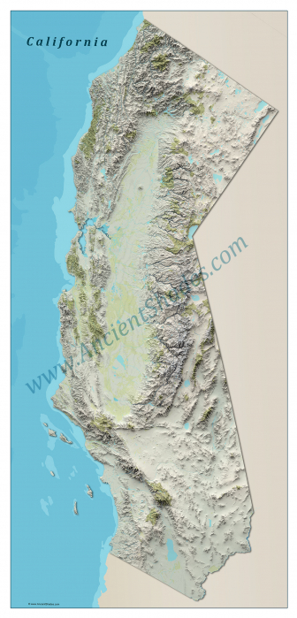 Minimalist relief map of California [2]